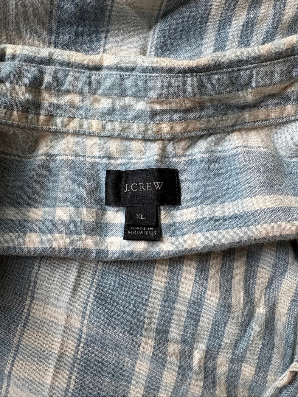 J. Crew Blue and Cream Striped Button-Down Shirt
